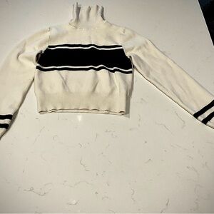 Forever 21 Cream and Black Turtleneck Sweater